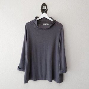 Boden Womens Size 14 Cashmere Blend Funnel Neck Sweater Gray Soft Knit Top